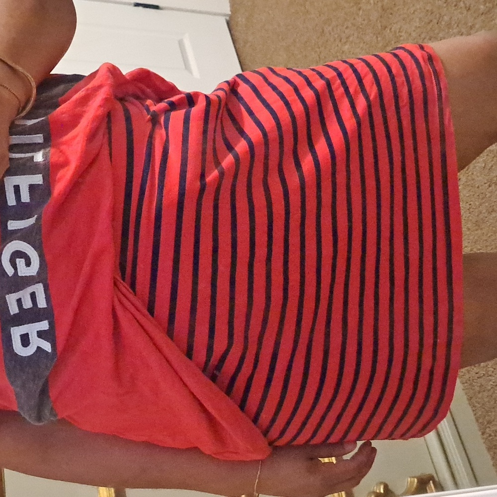 Tommy Hilfiger Red and Black Striped Skirt
